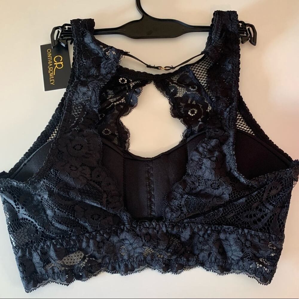 Cynthia Rowley bralette CR lace bra RN 119152 black S small NEW - Picture 6 of 7